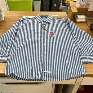 English Laundry Blue and White Striped Men's Shirt